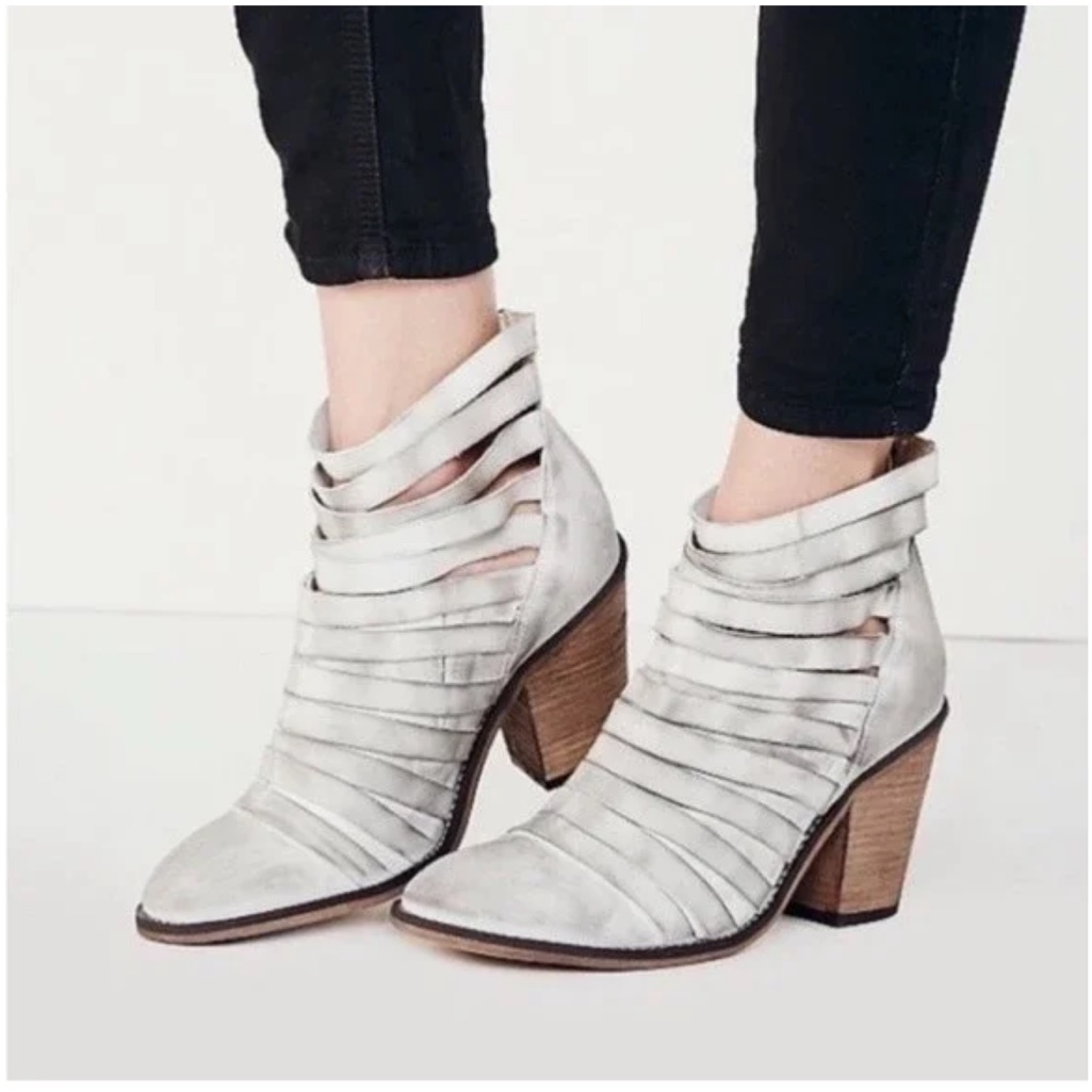 Free People Hybrid Strappy Leather Booties